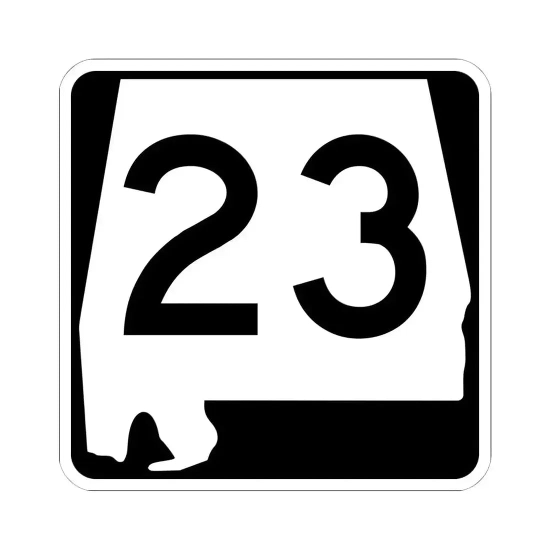 Alabama 23 (Alabama) (Road Sign) STICKER Vinyl Kiss-Cut Decal 6 Inch White - The Sticker Space