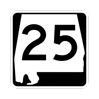 Alabama 25 (Alabama) (Road Sign) STICKER Vinyl Kiss-Cut Decal 3 Inch White - The Sticker Space