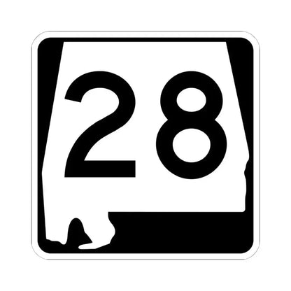 Alabama 28 (Alabama) (Road Sign) STICKER Vinyl Kiss-Cut Decal 6 Inch White - The Sticker Space