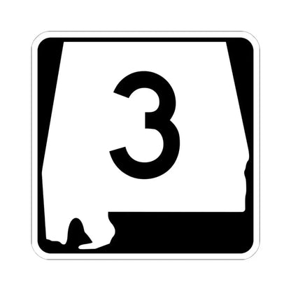 Alabama 3 (Alabama) (Road Sign) STICKER Vinyl Kiss-Cut Decal 6 Inch White - The Sticker Space