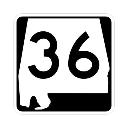 Alabama 36 (Alabama) (Road Sign) STICKER Vinyl Kiss-Cut Decal 4 Inch White - The Sticker Space