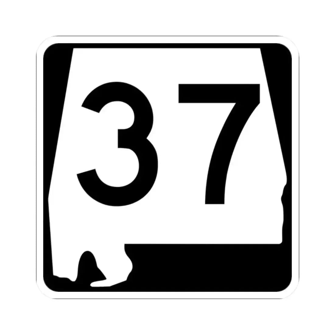 Alabama 37 (Alabama) (Road Sign) STICKER Vinyl Kiss-Cut Decal 2 Inch White - The Sticker Space