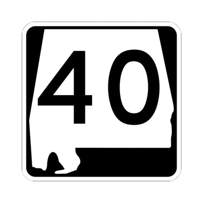 Alabama 40 (Alabama) (Road Sign) STICKER Vinyl Kiss-Cut Decal 6 Inch White - The Sticker Space