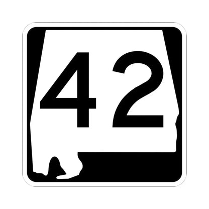 Alabama 42 (Alabama) (Road Sign) STICKER Vinyl Kiss-Cut Decal 4 Inch White - The Sticker Space