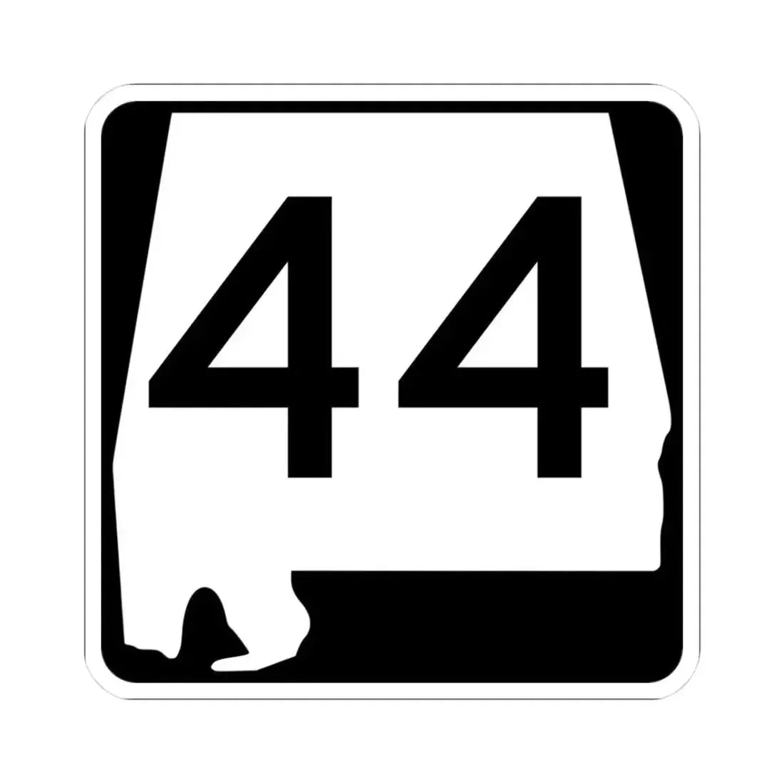 Alabama 44 (Alabama) (Road Sign) STICKER Vinyl Kiss-Cut Decal 3 Inch White - The Sticker Space