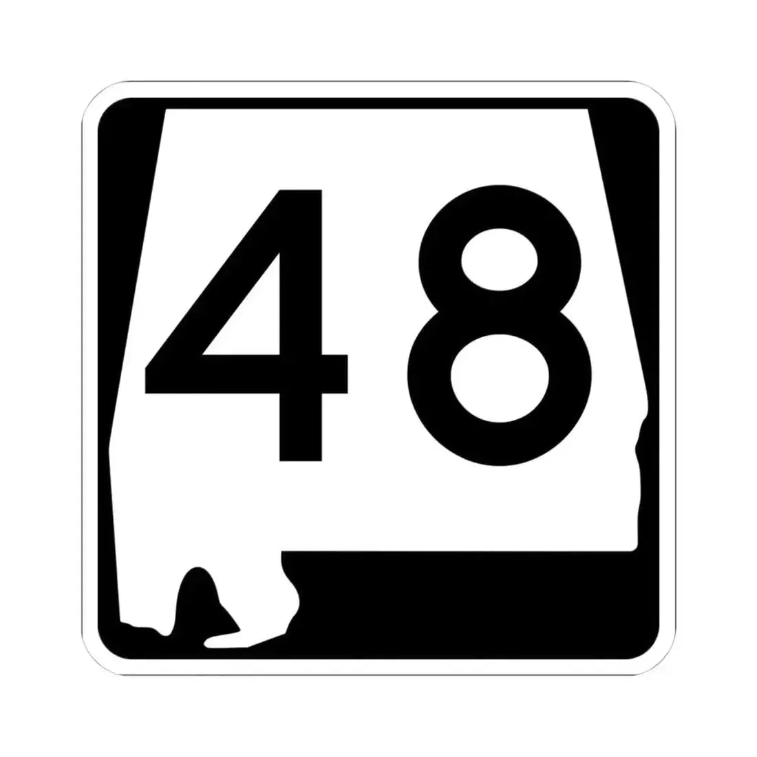 Alabama 48 (Alabama) (Road Sign) STICKER Vinyl Kiss-Cut Decal 4 Inch White - The Sticker Space