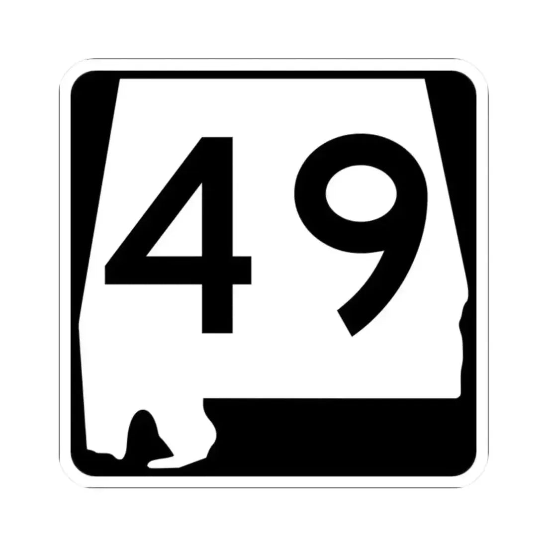 Alabama 49 (Alabama) (Road Sign) STICKER Vinyl Kiss-Cut Decal 2 Inch White - The Sticker Space