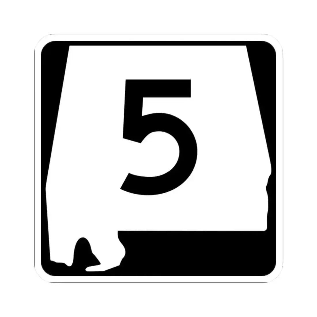 Alabama 5 (Alabama) (Road Sign) STICKER Vinyl Kiss-Cut Decal 2 Inch White - The Sticker Space