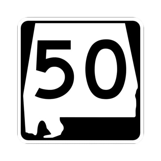 Alabama 50 (Alabama) (Road Sign) STICKER Vinyl Kiss-Cut Decal 2 Inch White - The Sticker Space
