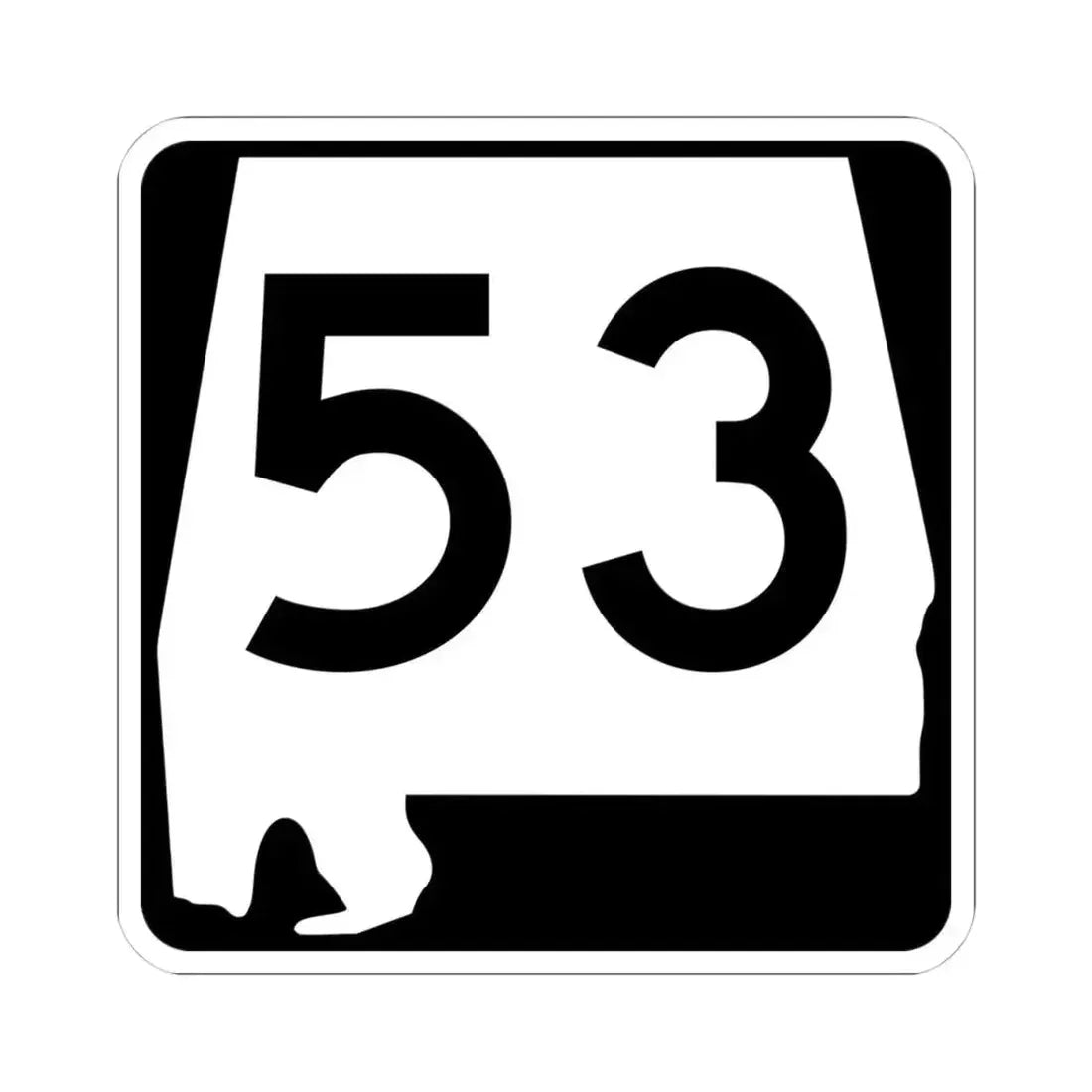 Alabama 53 (Alabama) (Road Sign) STICKER Vinyl Kiss-Cut Decal 4 Inch White - The Sticker Space