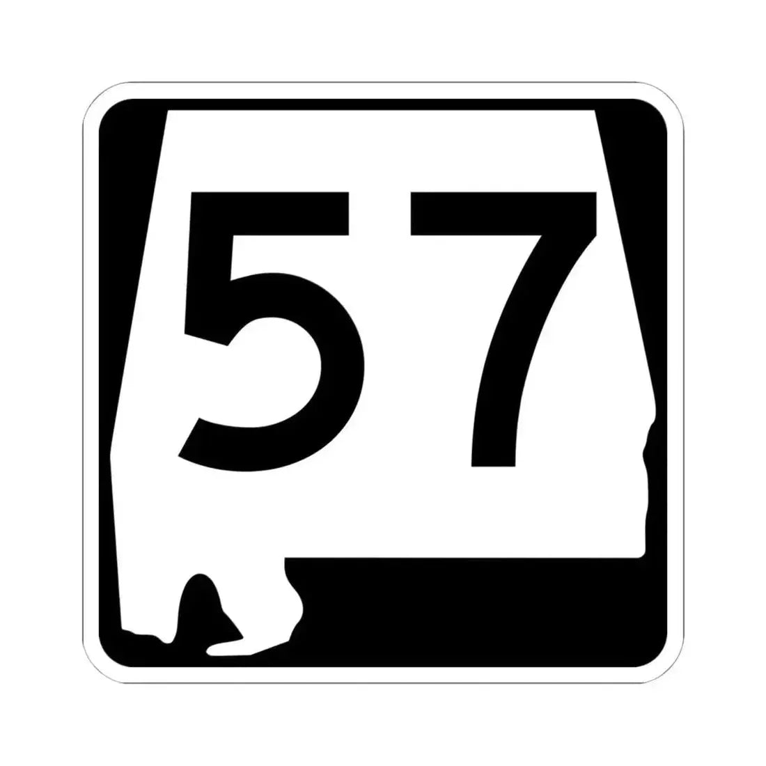 Alabama 57 (Alabama) (Road Sign) STICKER Vinyl Kiss-Cut Decal 6 Inch White - The Sticker Space
