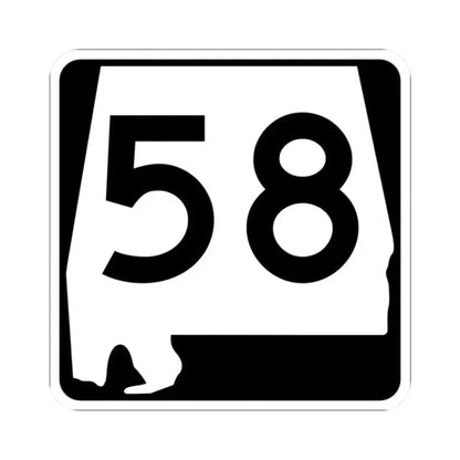 Alabama 58 (Alabama) (Road Sign) STICKER Vinyl Kiss-Cut Decal 2 Inch White - The Sticker Space