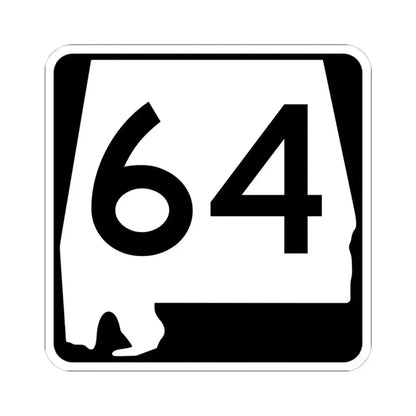 Alabama 64 (Alabama) (Road Sign) STICKER Vinyl Kiss-Cut Decal 4 Inch White - The Sticker Space