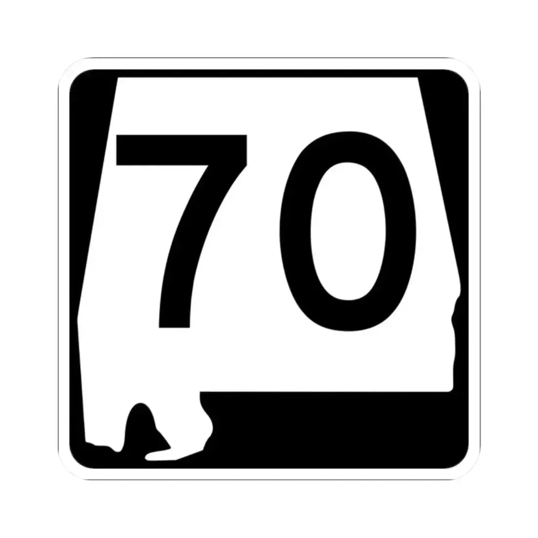 Alabama 70 (Alabama) (Road Sign) STICKER Vinyl Kiss-Cut Decal 2 Inch White - The Sticker Space