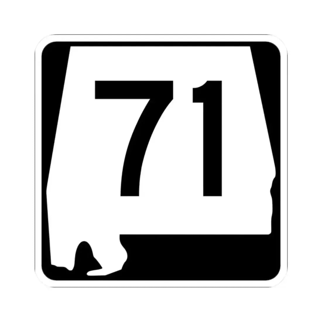 Alabama 71 (Alabama) (Road Sign) STICKER Vinyl Kiss-Cut Decal 2 Inch White - The Sticker Space