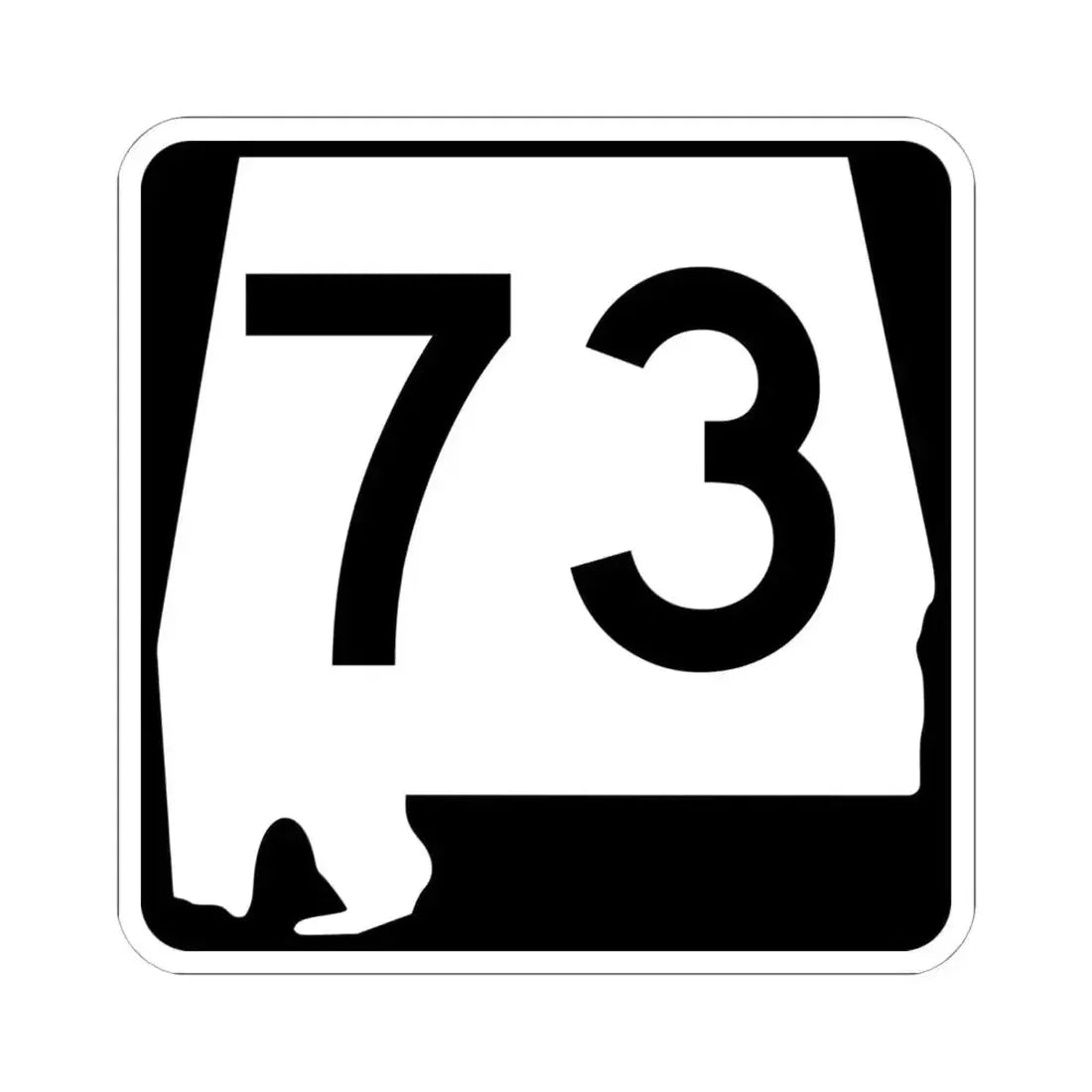 Alabama 73 (Alabama) (Road Sign) STICKER Vinyl Kiss-Cut Decal 6 Inch White - The Sticker Space