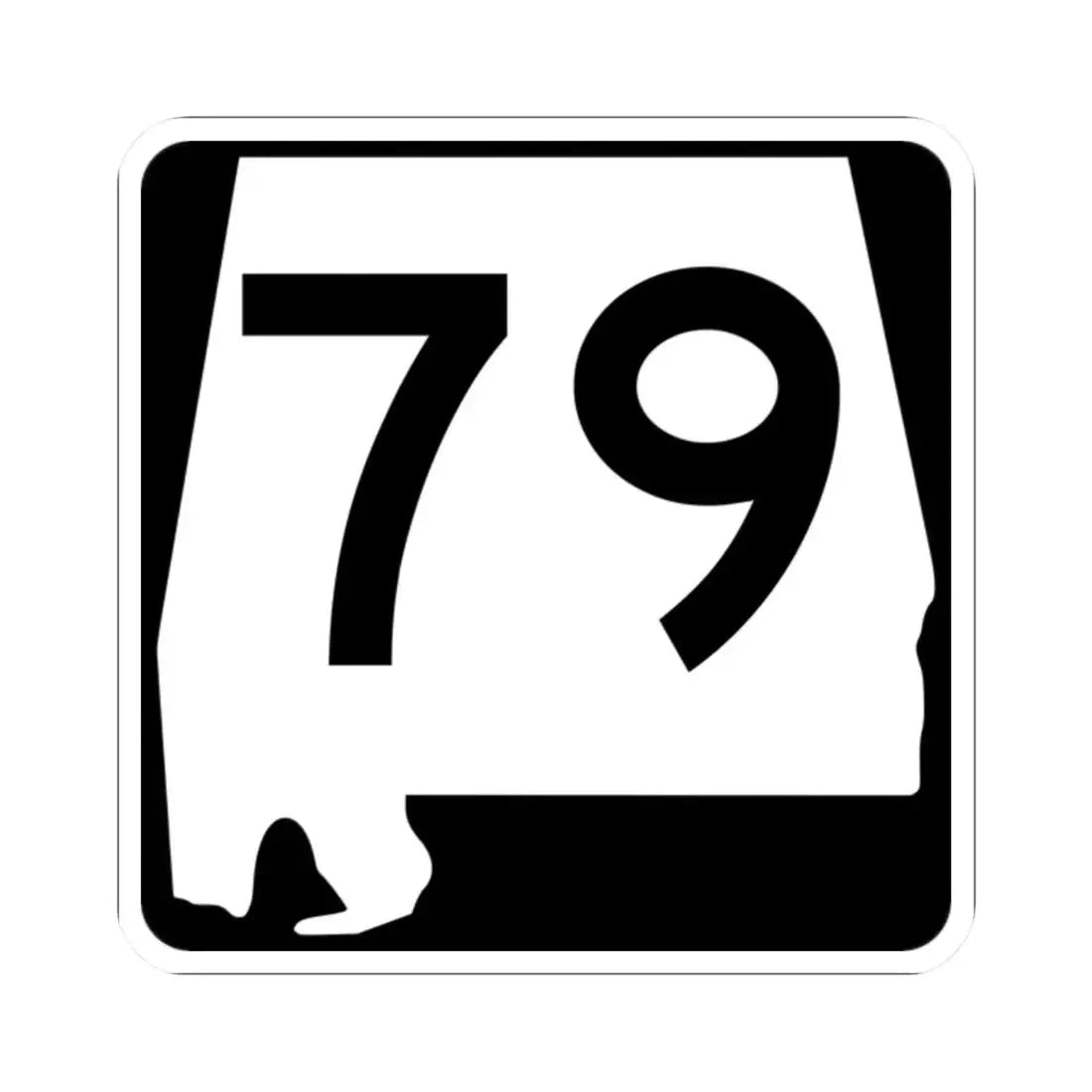 Alabama 79 (Alabama) (Road Sign) STICKER Vinyl Kiss-Cut Decal 2 Inch White - The Sticker Space