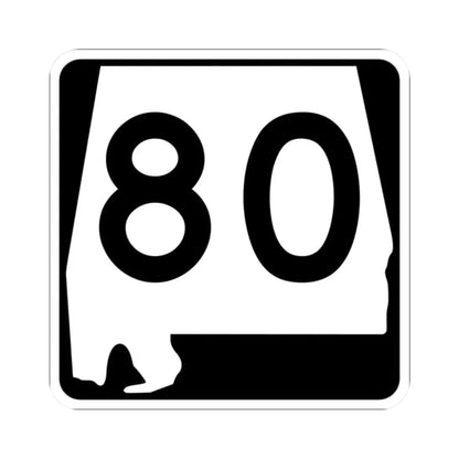 Alabama 80 (Alabama) (Road Sign) STICKER Vinyl Kiss-Cut Decal 2 Inch White - The Sticker Space