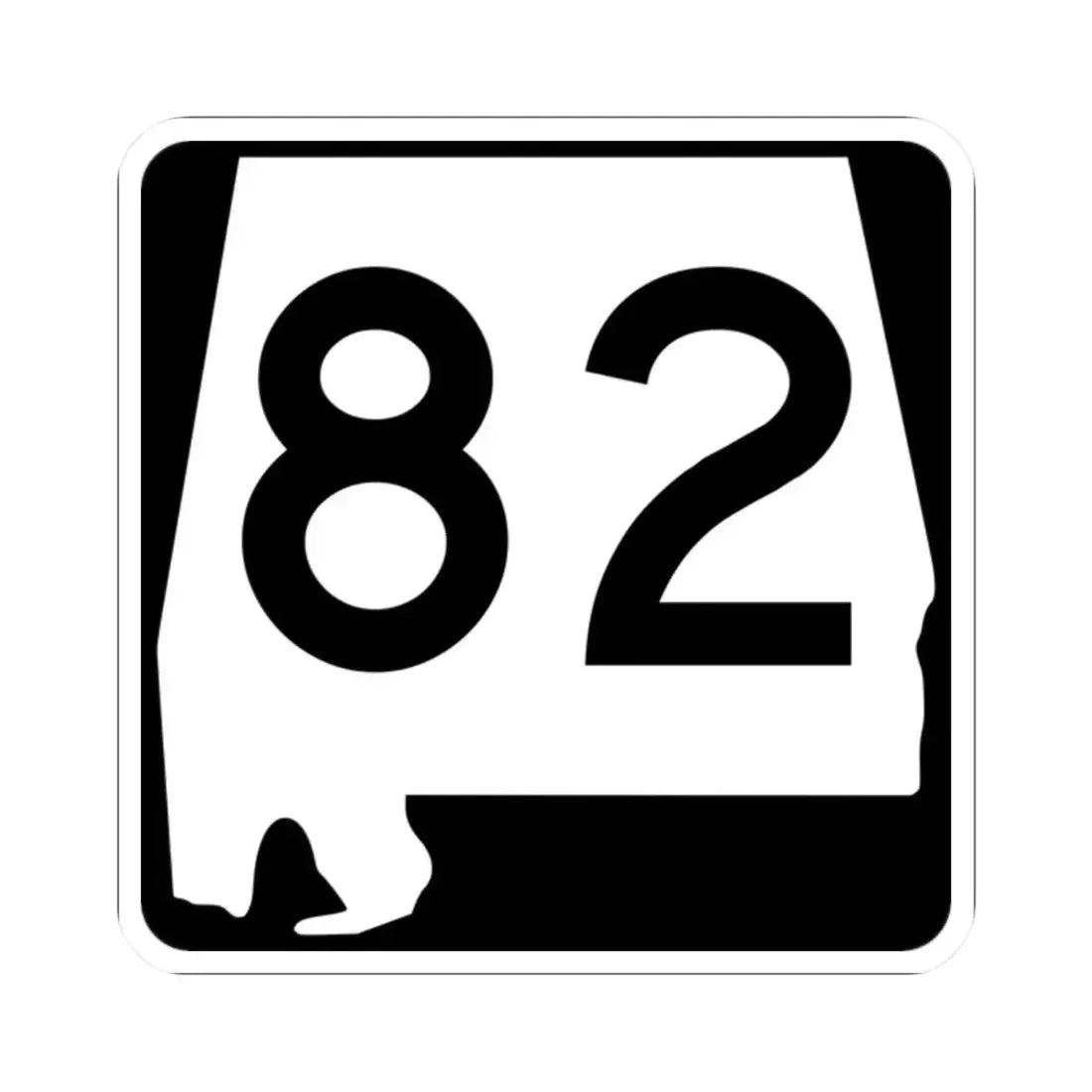 Alabama 82 (Alabama) (Road Sign) STICKER Vinyl Kiss-Cut Decal 2 Inch White - The Sticker Space