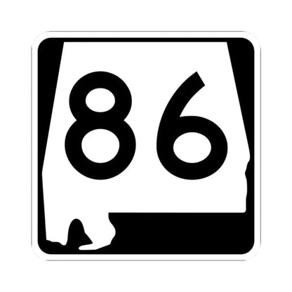 Alabama 86 (Alabama) (Road Sign) STICKER Vinyl Kiss-Cut Decal 2 Inch White - The Sticker Space