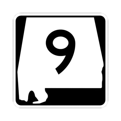 Alabama 9 (Alabama) (Road Sign) STICKER Vinyl Kiss-Cut Decal 3 Inch White - The Sticker Space