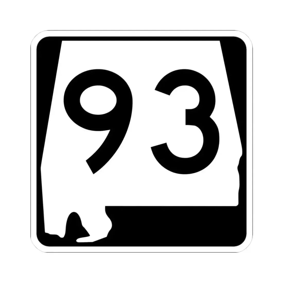 Alabama 93 (Alabama) (Road Sign) STICKER Vinyl Kiss-Cut Decal 3 Inch White - The Sticker Space