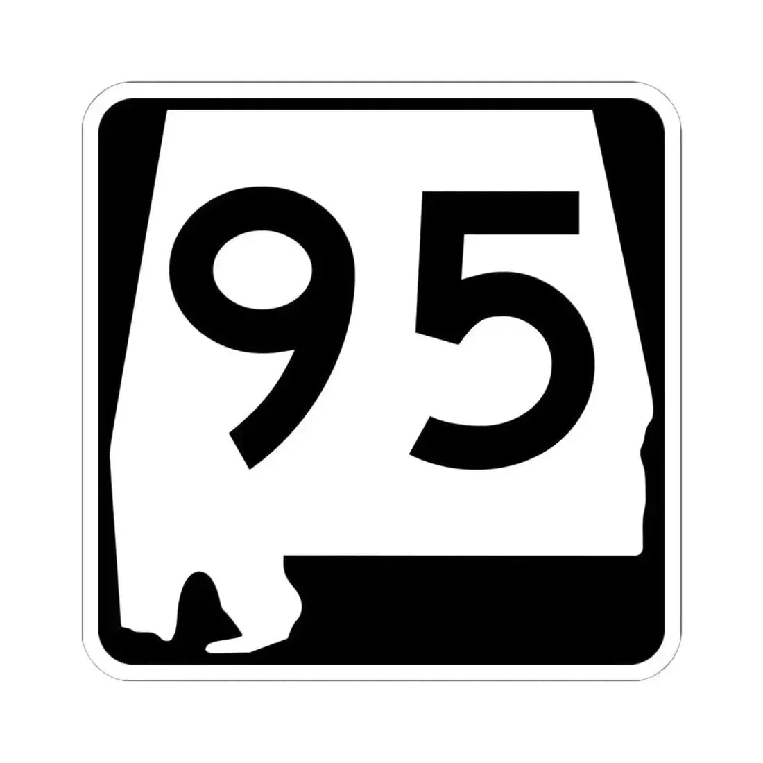 Alabama 95 (Alabama) (Road Sign) STICKER Vinyl Kiss-Cut Decal 6 Inch White - The Sticker Space