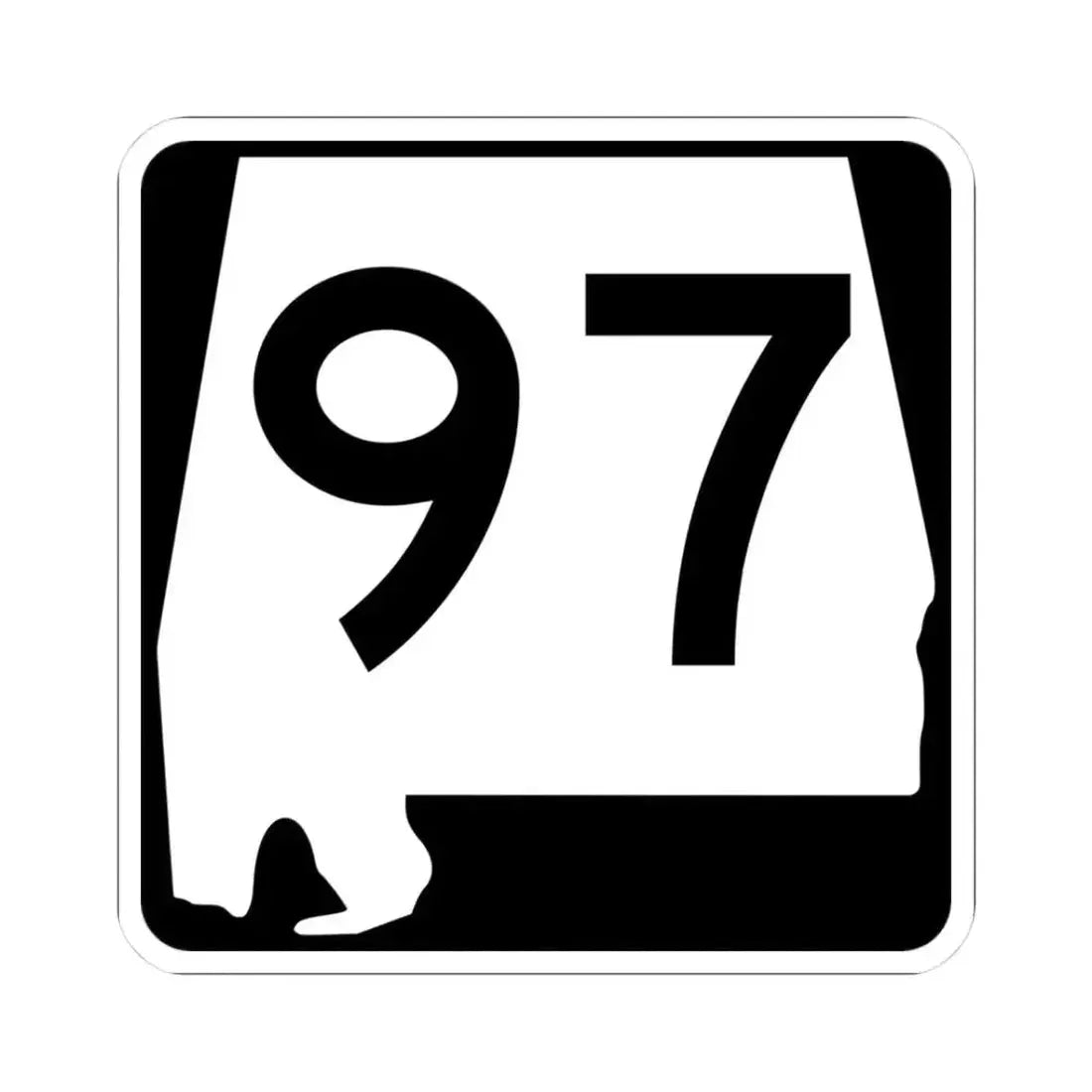 Alabama 97 (Alabama) (Road Sign) STICKER Vinyl Kiss-Cut Decal 3 Inch White - The Sticker Space