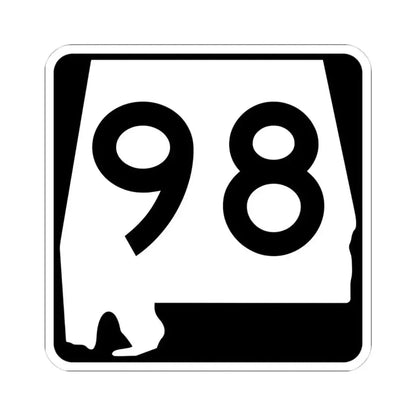 Alabama 98 (Alabama) (Road Sign) STICKER Vinyl Kiss-Cut Decal 4 Inch White - The Sticker Space