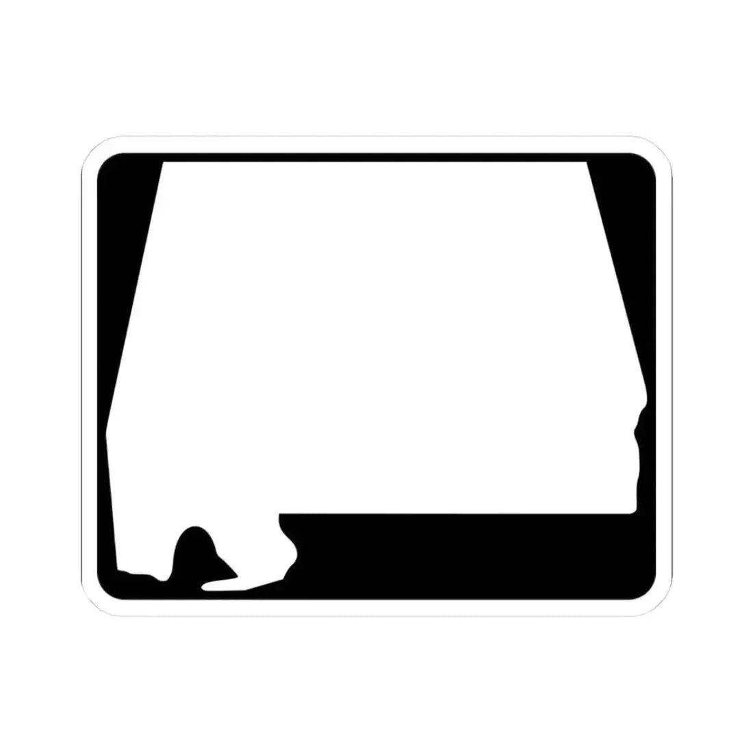 Alabama blank wide (Alabama) (Road Sign) STICKER Vinyl Kiss-Cut Decal 3 Inch White - The Sticker Space