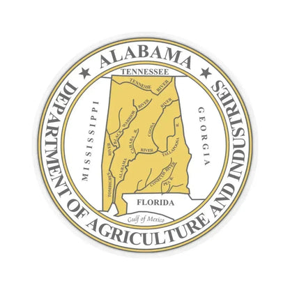 Alabama Department of Agriculture and Industries - STICKER Vinyl Kiss-Cut Decal 6 Inch Transparent - The Sticker Space