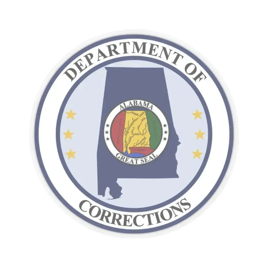 Alabama Department of Corrections - STICKER Vinyl Kiss-Cut Decal 2 Inch Transparent - The Sticker Space