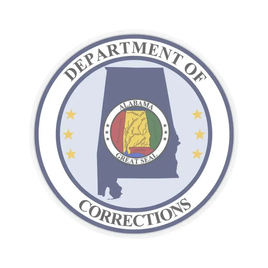 Alabama Department of Corrections - STICKER Vinyl Kiss-Cut Decal 3 Inch Transparent - The Sticker Space