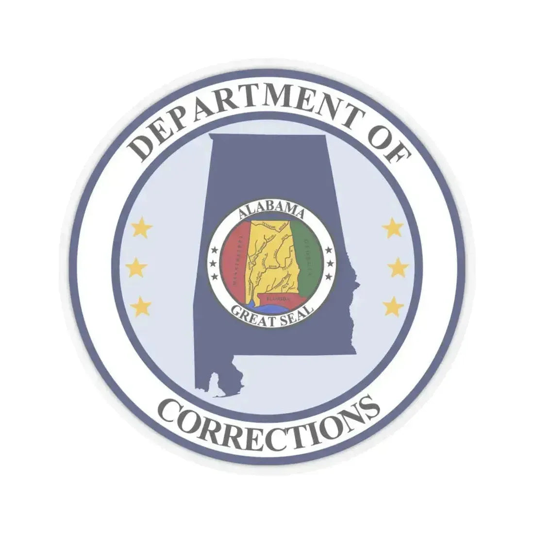 Alabama Department of Corrections - STICKER Vinyl Kiss-Cut Decal 4 Inch Transparent - The Sticker Space