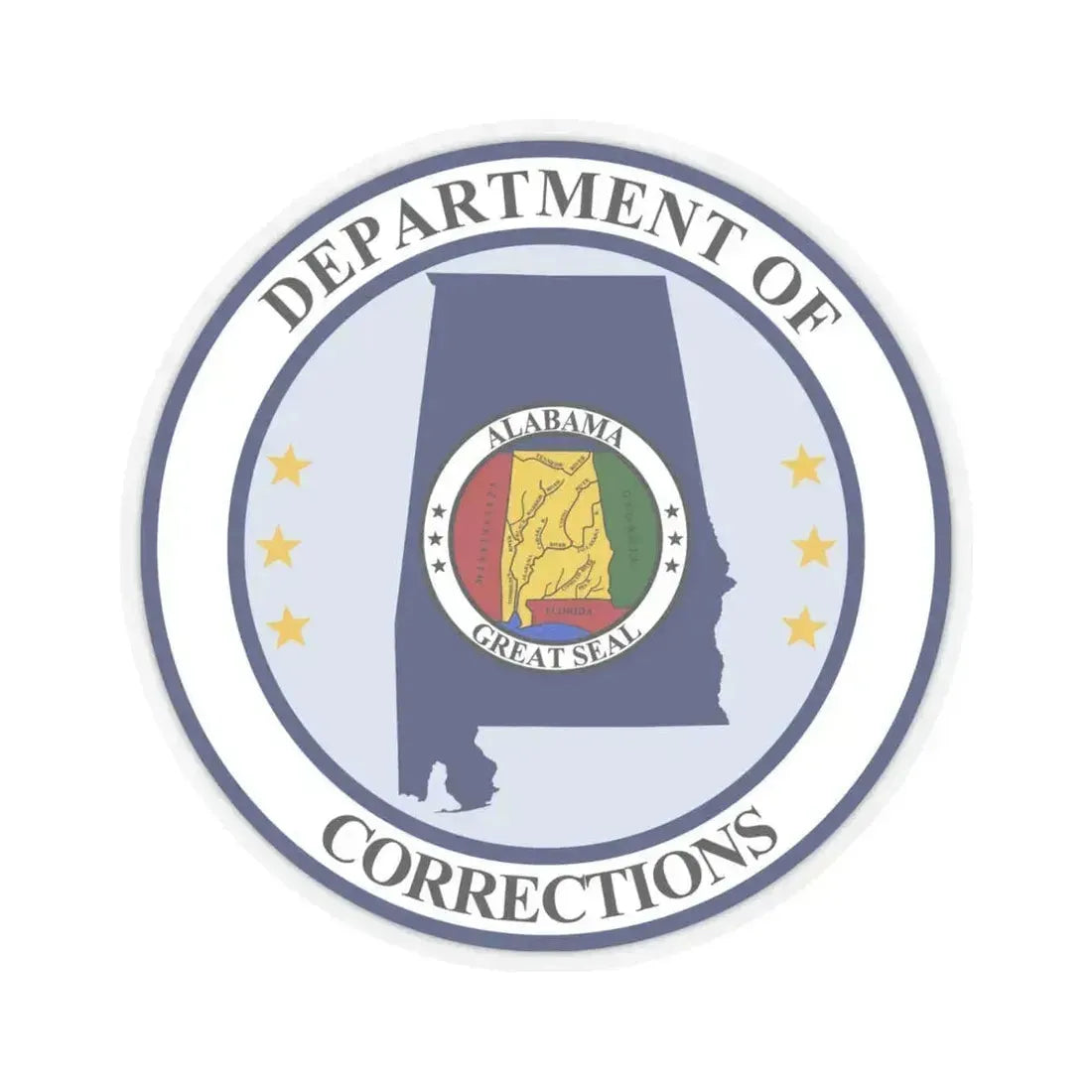 Alabama Department of Corrections - STICKER Vinyl Kiss-Cut Decal 6 Inch Transparent - The Sticker Space