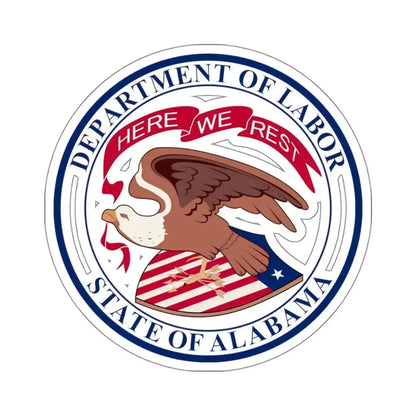 Alabama Department of Labor - STICKER Vinyl Kiss-Cut Decal 4 Inch White - The Sticker Space