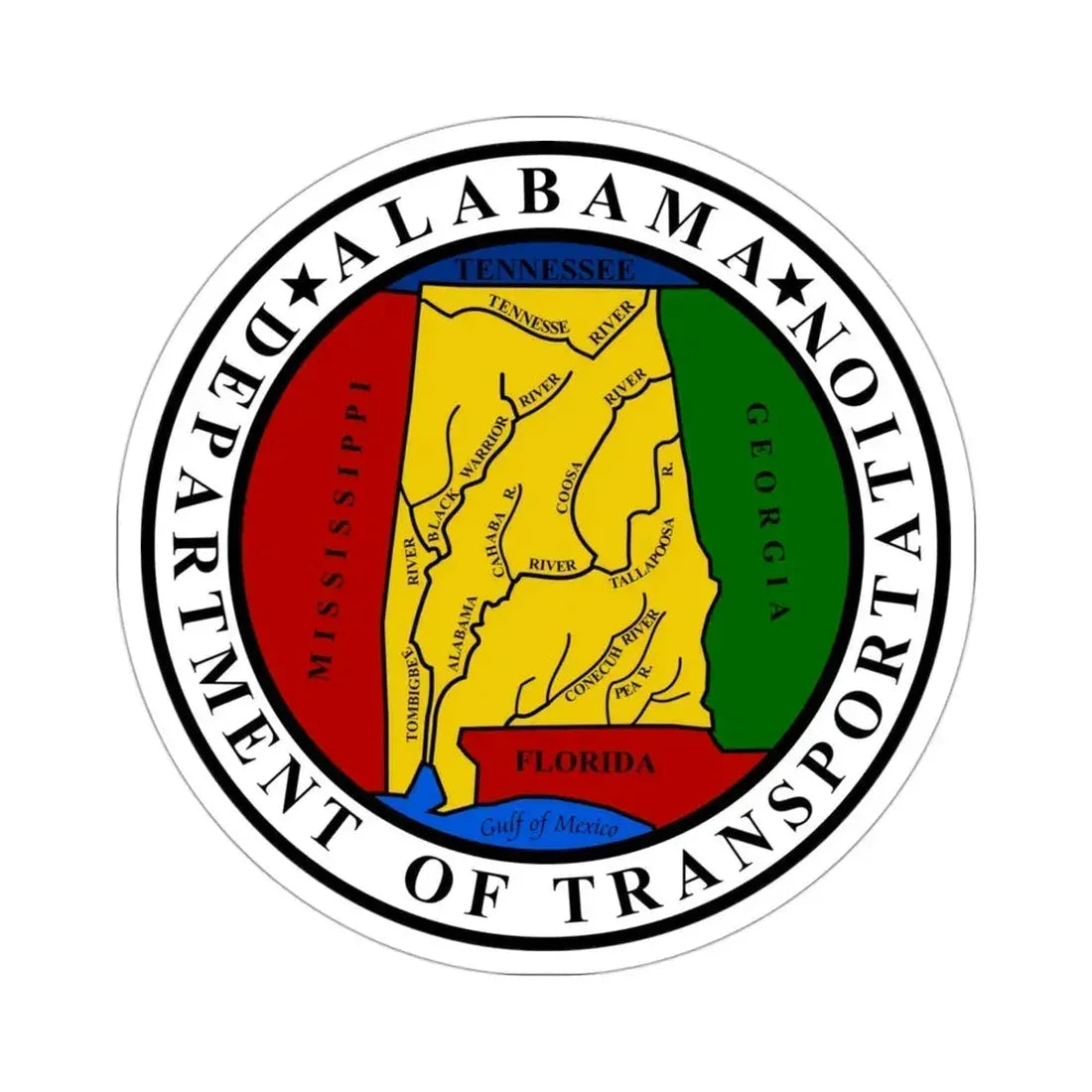 Alabama Department of Transportation STICKER Vinyl Die-Cut Decal 3 Inch - The Sticker Space
