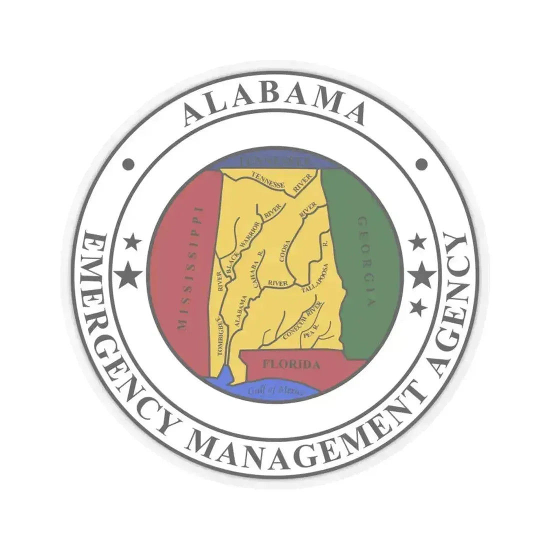 Alabama Emergency Management Agency - STICKER Vinyl Kiss-Cut Decal 4 Inch Transparent - The Sticker Space