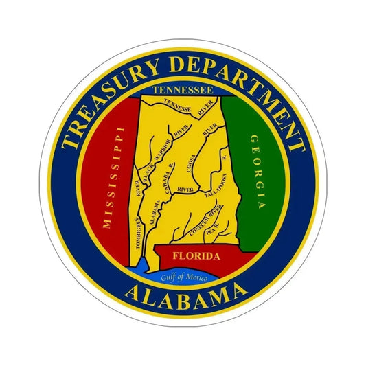 Alabama Treasury Department STICKER Vinyl Die-Cut Decal 6 Inch - The Sticker Space