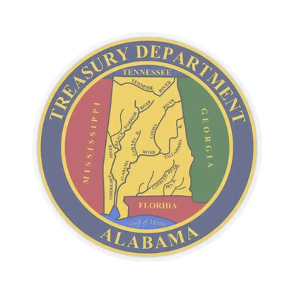 Alabama Treasury Department - STICKER Vinyl Kiss-Cut Decal 2 Inch Transparent - The Sticker Space