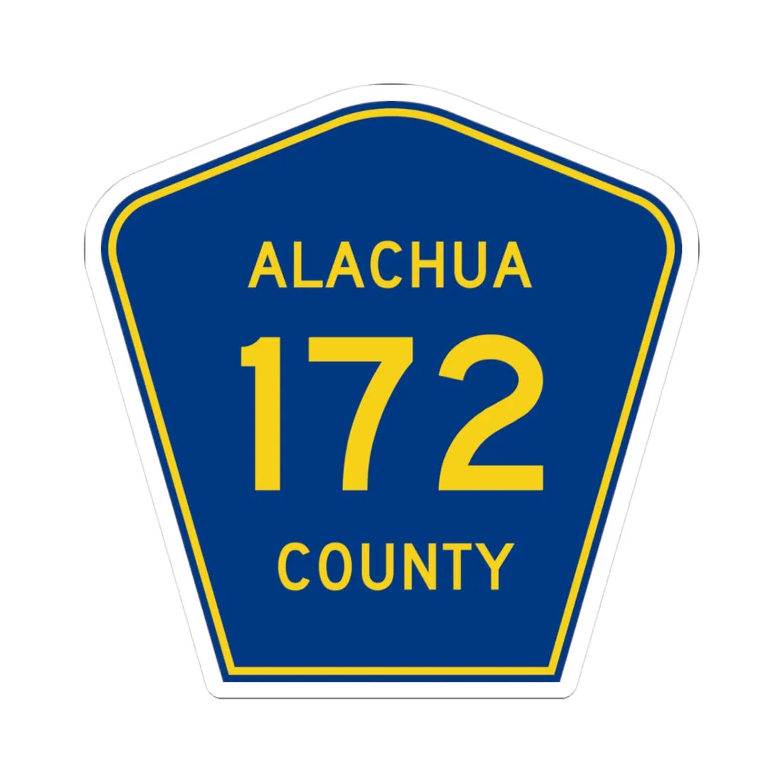 Alachua County 172 (Florida) (Road Sign) STICKER Vinyl Kiss-Cut Decal 3 Inch White - The Sticker Space
