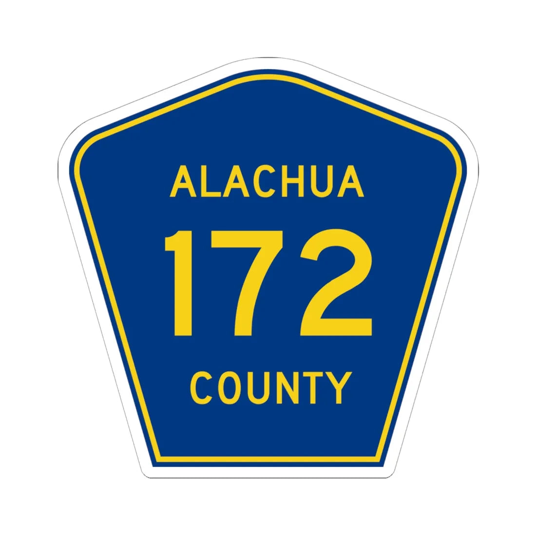 Alachua County 172 (Florida) (Road Sign) STICKER Vinyl Kiss-Cut Decal 6 Inch White - The Sticker Space