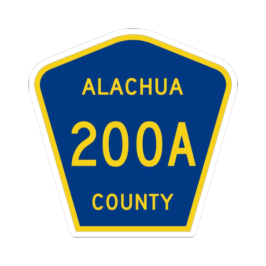 Alachua County 200A (Florida) (Road Sign) STICKER Vinyl Kiss-Cut Decal 3 Inch White - The Sticker Space