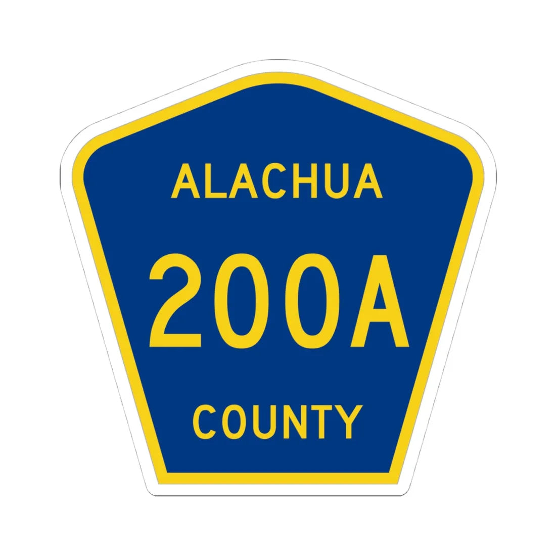 Alachua County 200A (Florida) (Road Sign) STICKER Vinyl Kiss-Cut Decal 4 Inch White - The Sticker Space
