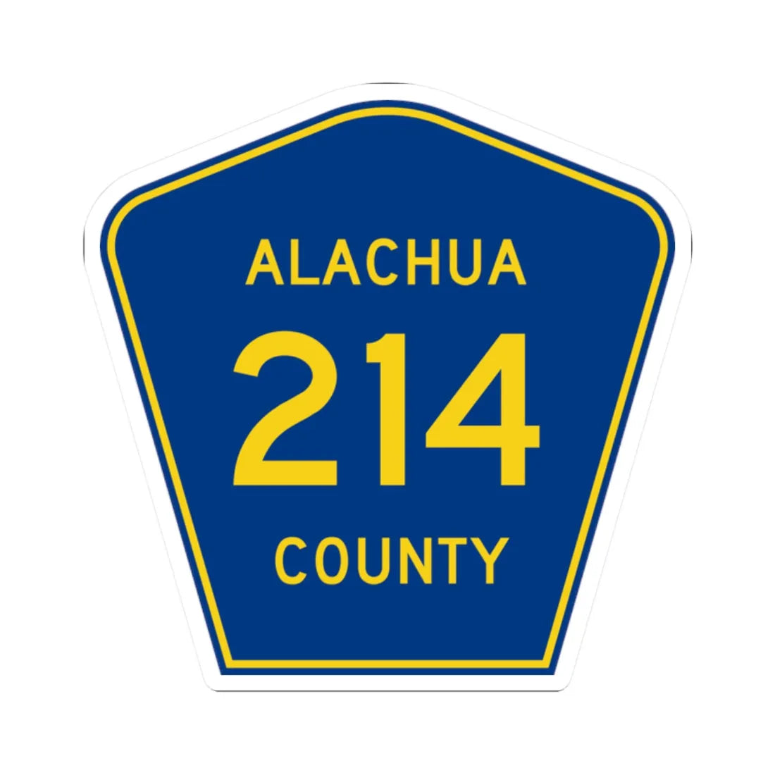 Alachua County 214 (Florida) (Road Sign) STICKER Vinyl Kiss-Cut Decal 2 Inch White - The Sticker Space