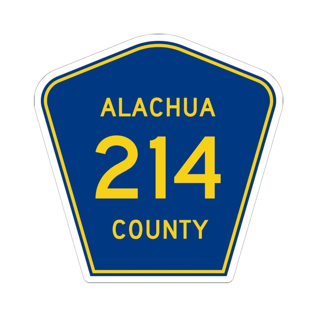Alachua County 214 (Florida) (Road Sign) STICKER Vinyl Kiss-Cut Decal 6 Inch White - The Sticker Space