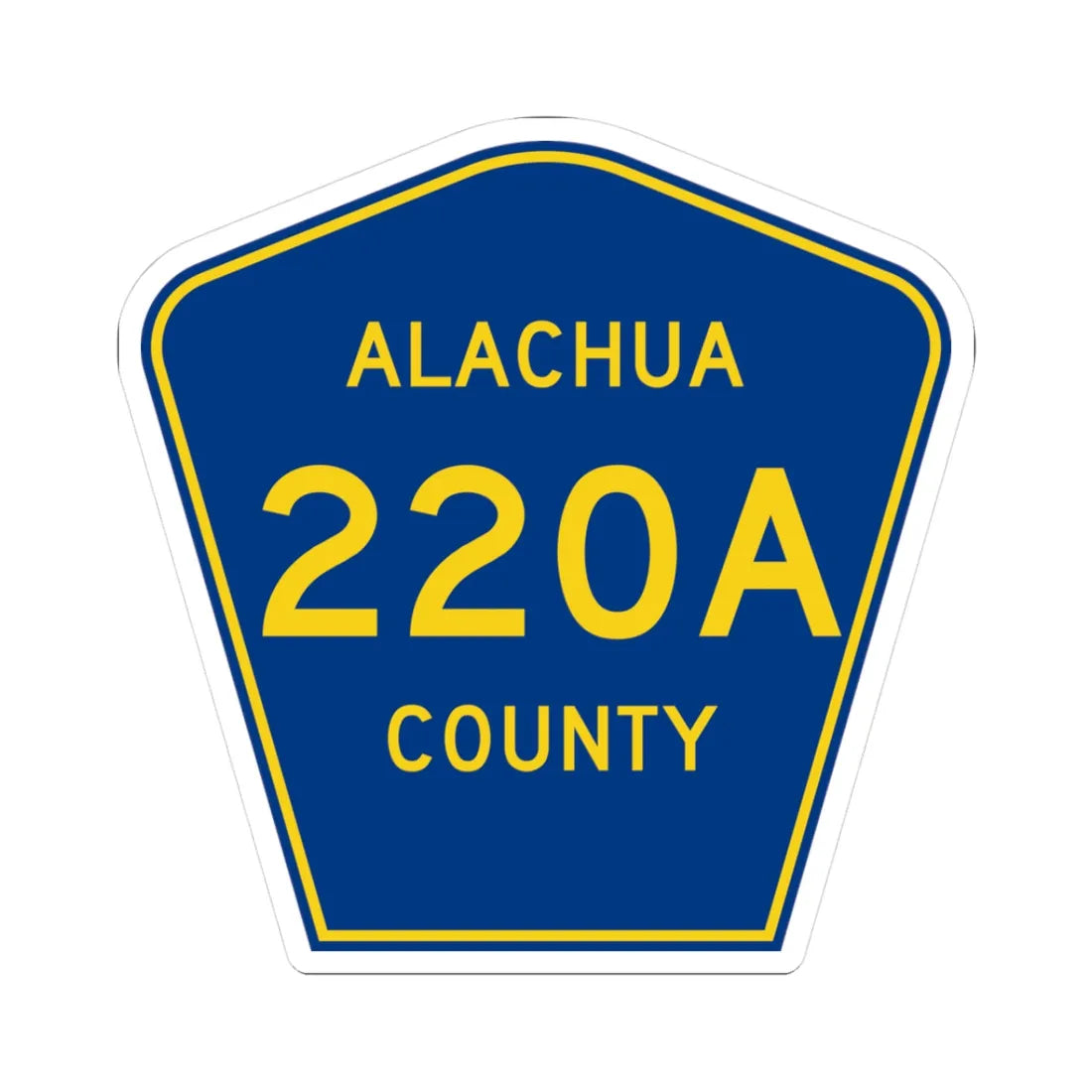 Alachua County 220A (Florida) (Road Sign) STICKER Vinyl Kiss-Cut Decal 3 Inch White - The Sticker Space
