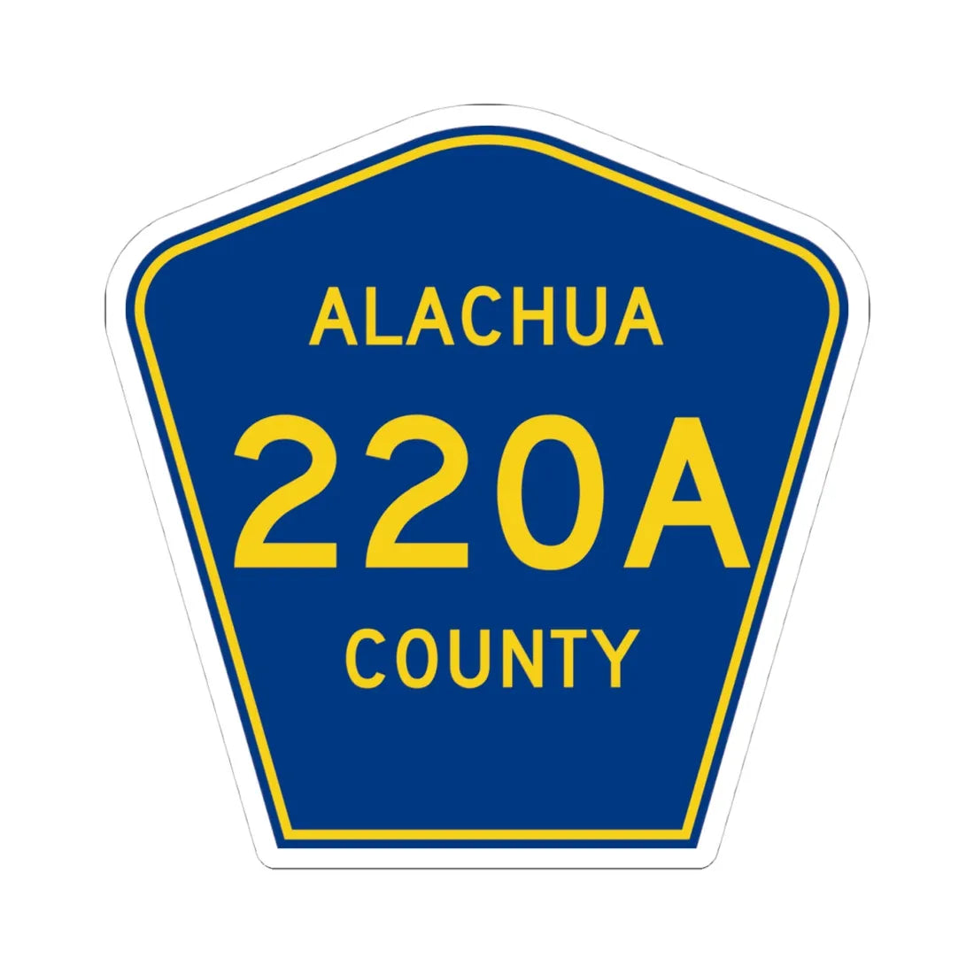 Alachua County 220A (Florida) (Road Sign) STICKER Vinyl Kiss-Cut Decal 4 Inch White - The Sticker Space