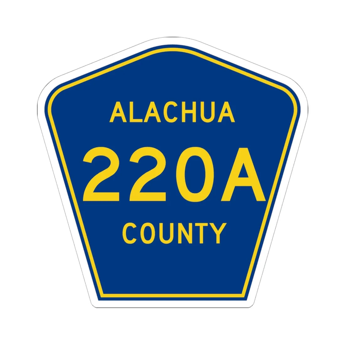 Alachua County 220A (Florida) (Road Sign) STICKER Vinyl Kiss-Cut Decal 6 Inch White - The Sticker Space