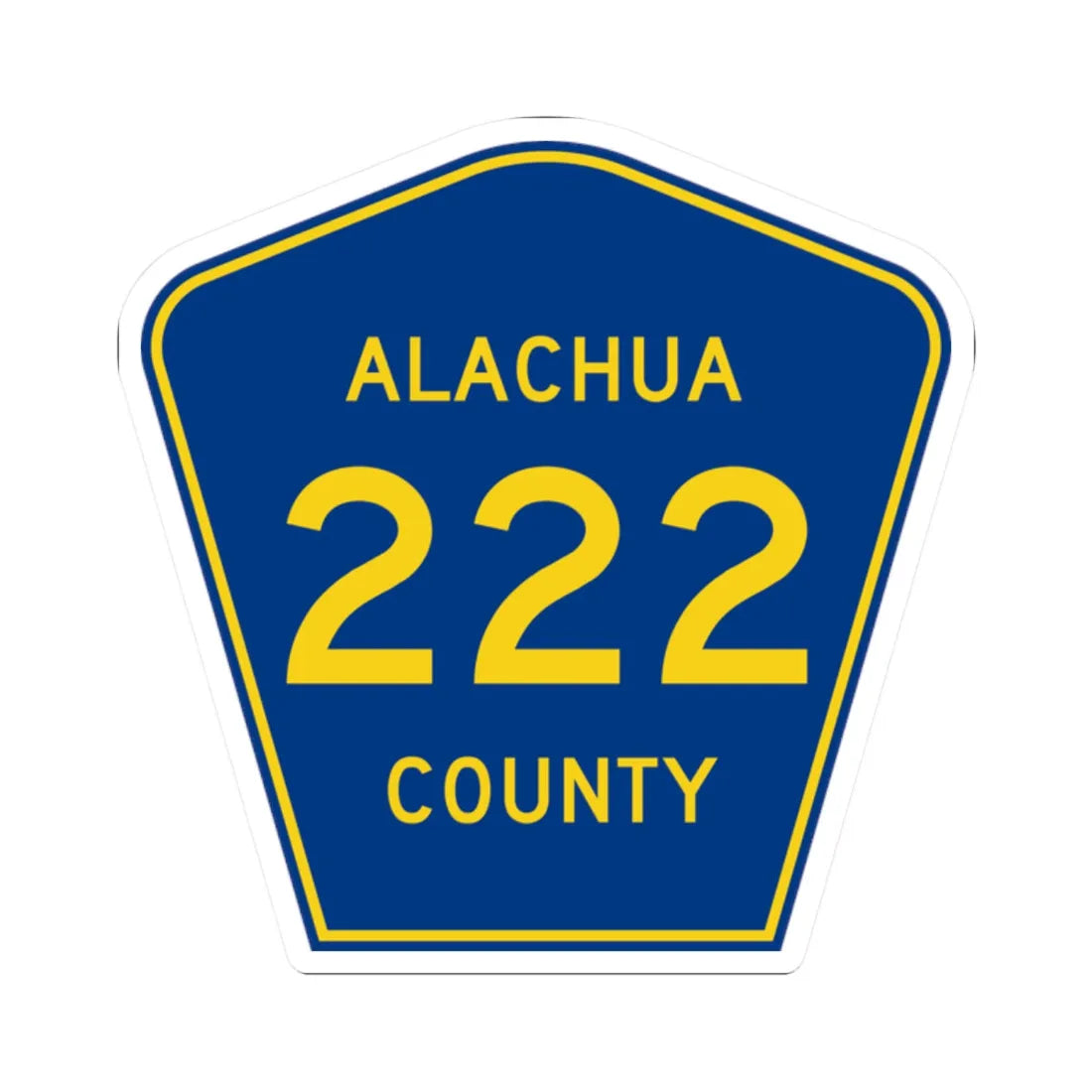 Alachua County 222 (Florida) (Road Sign) STICKER Vinyl Kiss-Cut Decal 2 Inch White - The Sticker Space